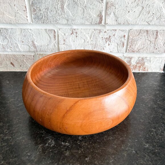 Vintage Teak Wooden Salad Bowl, Teak Salad Bowl, Midcentury Wooden Bowl - Picture 2 of 5